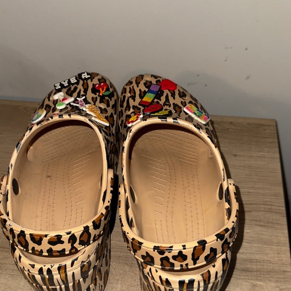 Leopard Print Womens Platform Croc style Clogs - Picture 6 of 8